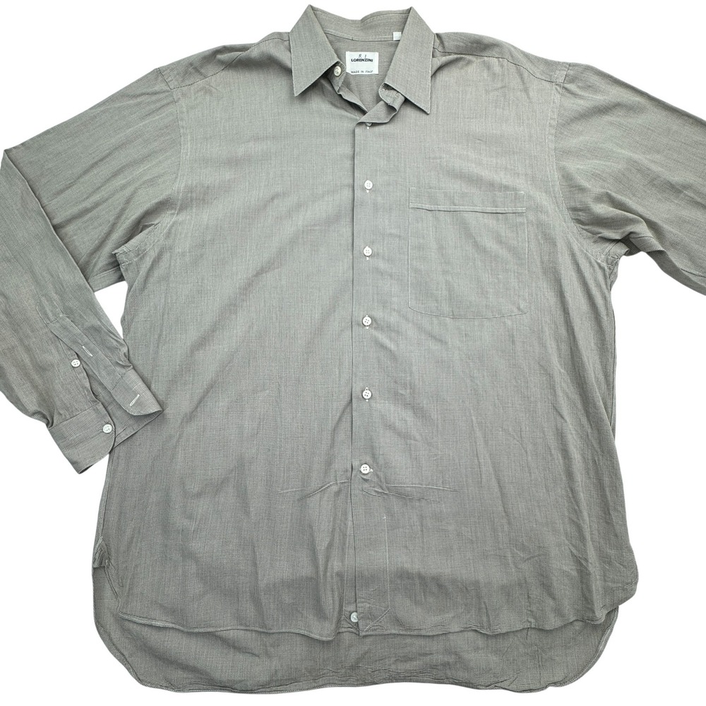 Lorenzini Shirt Mens 16 41 Brown Long Sleeve Button Up Made Italy Pocket Dressy
